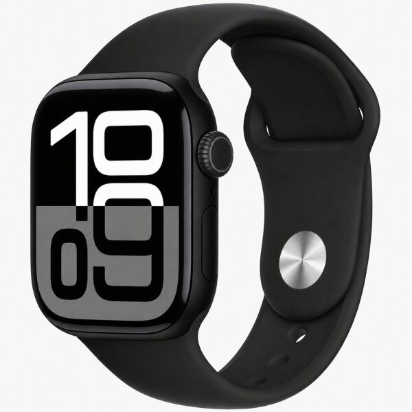 Apple Watch Series 10 - 46mm - GPS + WiFi - inkl. Armband - Hervorragend Jet Black / Black Band
