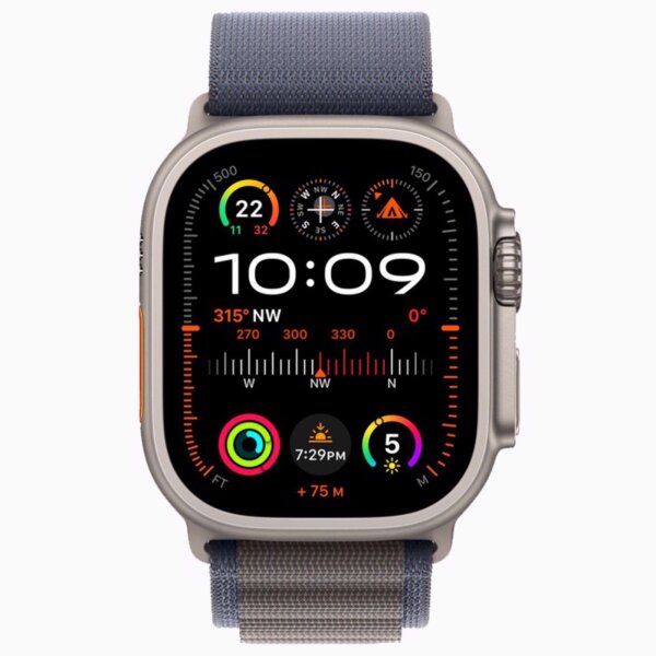 Apple Watch Ultra 2 - 49mm - GPS + Cellular - Ausstellungsstück - Differenzbesteuert §25a - Hervorragend - Titanium - Alpine Loop Band Blue