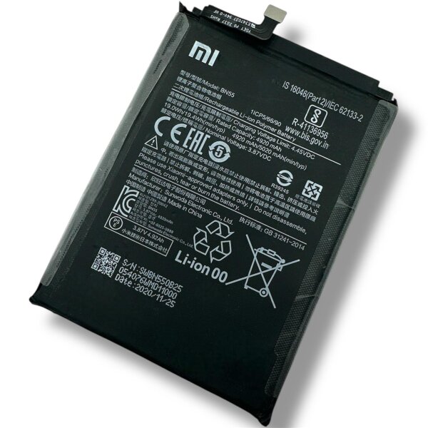 Original Xiaomi Redmi Note 9S Akku Batterie Accu Battery - BN55 - 5.020 mAh - Bulk - Grade A