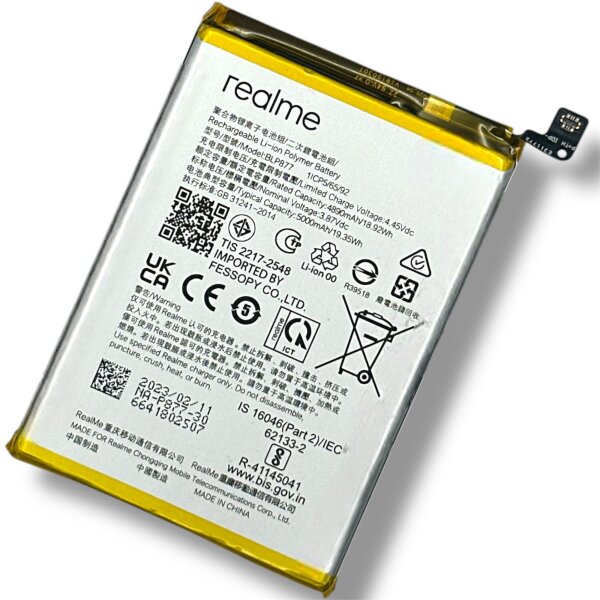 Original Realme BLP877 Akku Batterie Accu Battery - BLP877 - Für Realme 8i - Bulk - Sehr Gut
