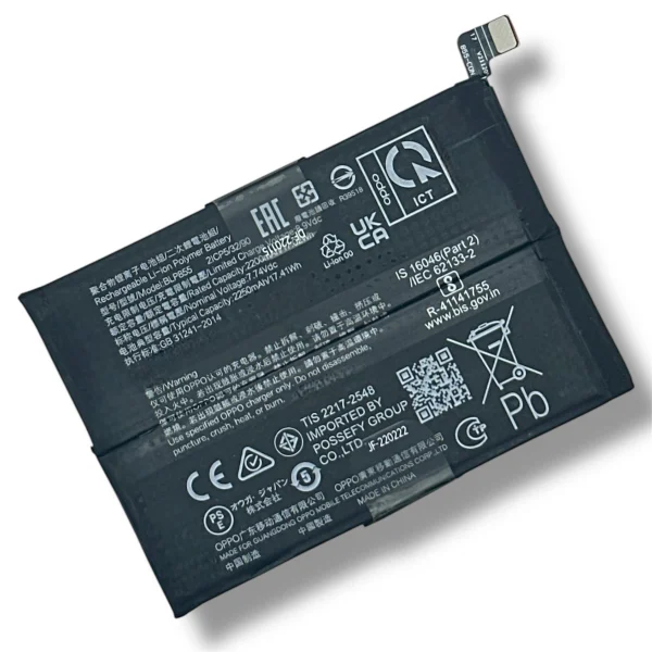 Original OPPO BLP855 Akku Batterie Accu Battery - BLP855 - Für OPPO Reno6 Pro 5G / Find X5 Lite / Reno7 5G / Reno8 5G / Reno8 Lite 5G - Bulk - Sehr Gut