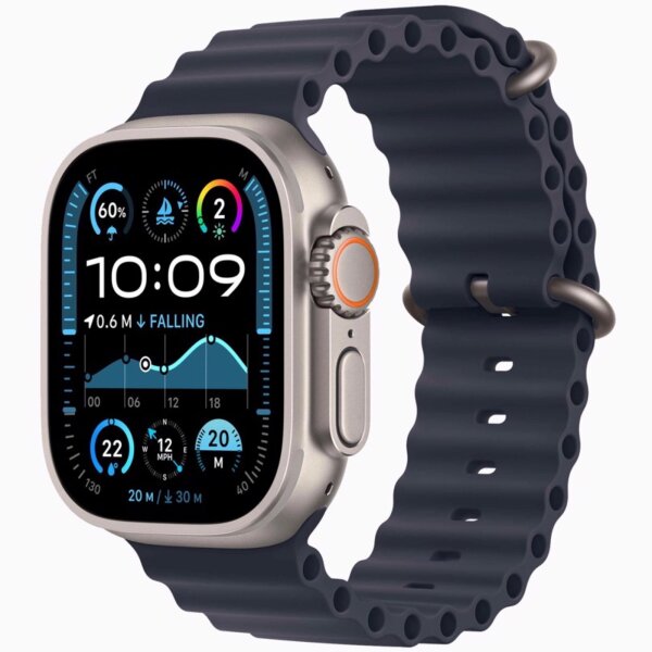 Apple Watch Ultra 2 - 49mm - GPS + Cellular - Differenzbesteuert §25a (UStG) - Hervorragend Titanium - Ocean Armband Blue