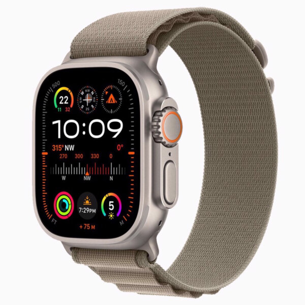 Apple Watch Ultra 1 - 49mm - GPS + Cellular - Differenzbesteuert §25a (UStG) - Hervorragend Titanium - Alpine Loop Band Olive