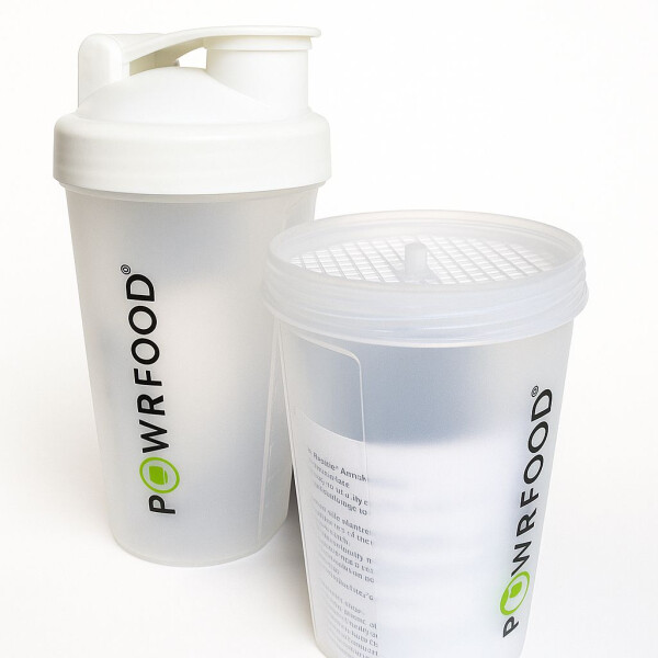 Protein-Shaker 600 ml – Transparenter Mixbecher mit Skala, Schraubdeckel & Sieb 8 x Shaker