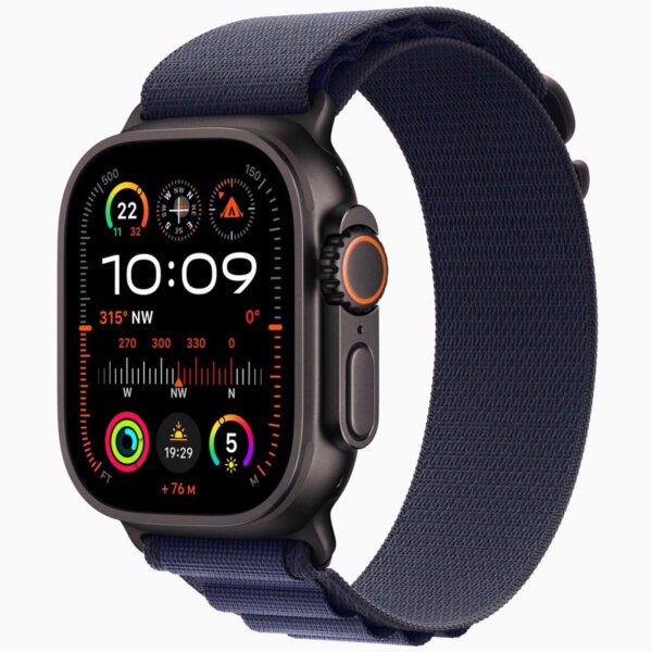 Apple Watch Ultra 2 - 49mm - GPS + Cellular - Differenzbesteuert §25a (UStG) - Hervorragend - Black Titanium Alpine Loop Band Navy