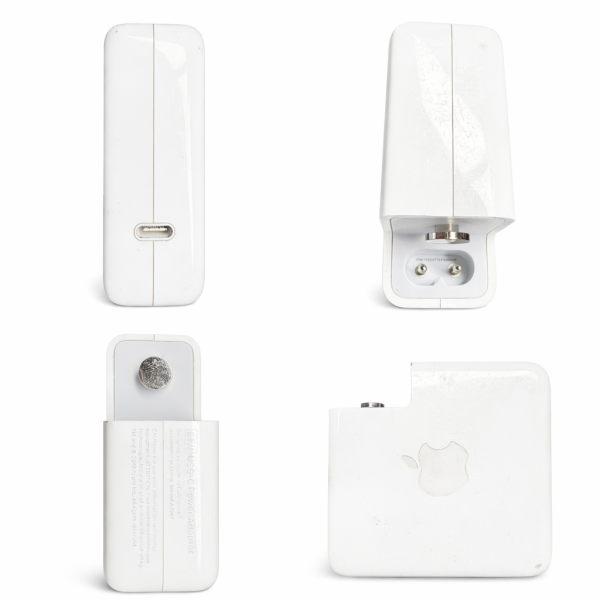 Original Apple 61W USB-C Power Adapter A1718 MRW22ZM/A - Bulkware / Polybag - Ohne (Duckhead / Steckkopf) - Gut